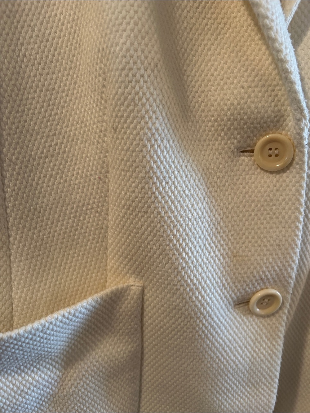Talbots Cream Textured Two-Button Blazer - Picture 3 of 12